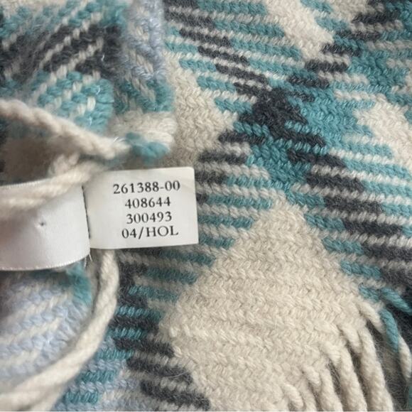 Banana Republic plaid fringe scarf lambswool cashmere vintage - Picture 5 of 5